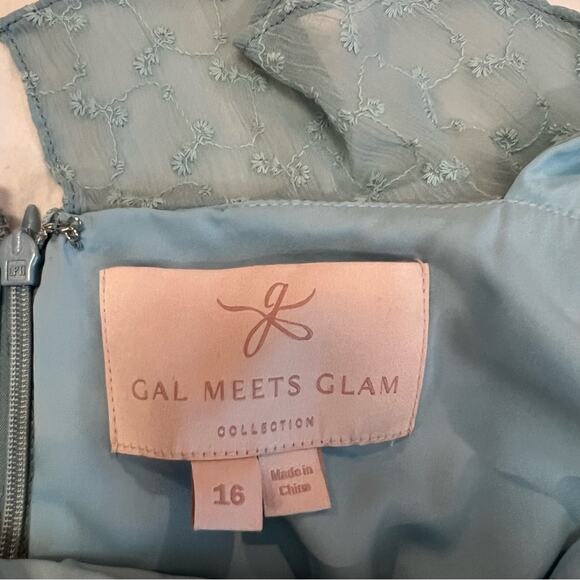 Gal Meets Glam Helena Dress In Sea Breeze Blue Color Size 16 - Picture 5 of 13